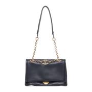 Valentino Garavani Svart Vlogo Chain Liten Tote Väska Black, Dam