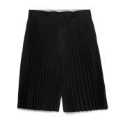 Comme des Garçons Svarta Veckade Knälånga Shorts Black, Herr