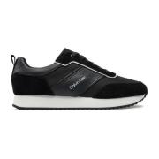 Calvin Klein Svarta lädersneakers Black, Herr