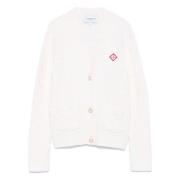 Casablanca Vit Merino Cardigan med knappstängning White, Dam