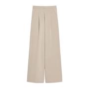 Max Mara Flytande Jersey Tekniska Byxor med Sidofickor Beige, Dam