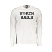 North Sails Stiligt vitt bomullst-shirt med tryck White, Herr