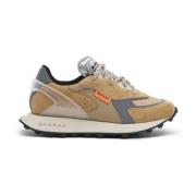 RUN OF Kamel Mocka Läder Sneakers Memory Gel Brown, Herr