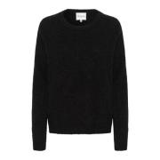 My Essential Wardrobe Svart Stickad Pullover Tröja Black, Dam