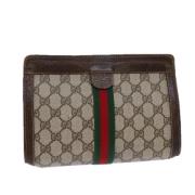 Gucci Vintage Pre-owned Laeder kuvertvskor Beige, Dam