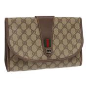 Gucci Vintage Pre-owned Laeder kuvertvskor Beige, Dam