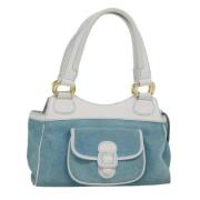 Celine Vintage Pre-owned Canvas handvskor Blue, Dam