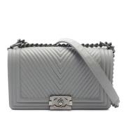 Chanel Vintage Pre-owned Laeder axelremsvskor Gray, Dam