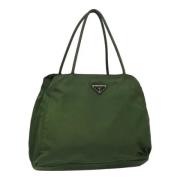 Prada Vintage Pre-owned Nylon handvskor Green, Dam