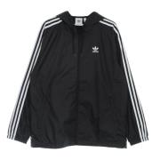 Adidas Svart Windbreaker Jacka med 3 Ränder Black, Herr