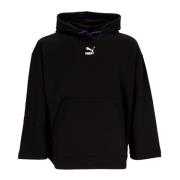 Puma Svart Oversized Hoodie Lättvikts Sweatshirt Black, Dam