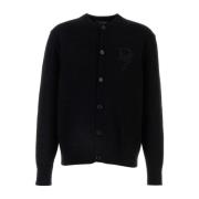 Dolce & Gabbana Stilren Svart Nylonblandnings Cardigan Black, Herr