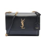 Yves Saint Laurent Vintage Pre-owned Laeder axelremsvskor Black, Dam