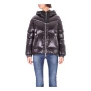 Woolrich Svart huva med sidologo och fickor Black, Dam