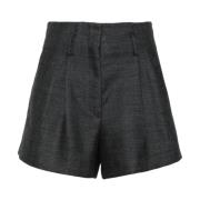 Forte Forte Fiskbensull High-Rise Shorts Gray, Dam