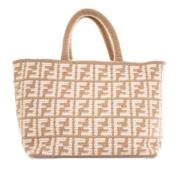 Fendi Vintage Pre-owned Stickat totevskor Beige, Dam