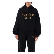 Fear Of God Cropped Fleece Hoodie Black, Dam