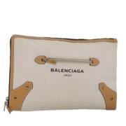 Balenciaga Vintage Pre-owned Canvas kuvertvskor Beige, Dam