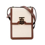 Burberry Vintage Pre-owned Canvas axelremsvskor Beige, Dam