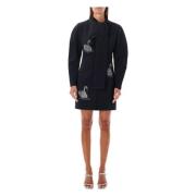 Msgm Svart Swan Mini Klänning Aw24 Black, Dam