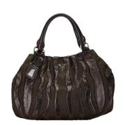 Prada Vintage Pre-owned Tyg totevskor Brown, Dam