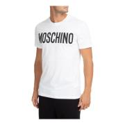 Moschino Mönstrad Logot-shirt White, Herr