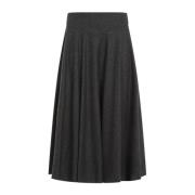 Ralph Lauren Jannine Midi Wool Kjol Gray, Dam