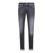 Dondup Slim Fit Jeans med dragkedja Black, Herr