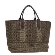 Fendi Vintage Pre-owned Canvas handvskor Brown, Dam