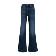 7 For All Mankind Blå Denim Jeans Blue, Dam