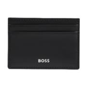 Boss Svart Faux Läder Plånbok - Enkel Design Black, Herr