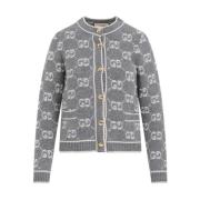 Gucci Grå Ull Cardigan Tröja Gray, Dam