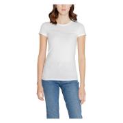 Armani Exchange Vit Kortärmad Rund Hals T-shirt White, Dam