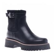 Baldinini Combat boots in black leather and suede Black, Dam