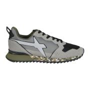 W6Yz Jet Suede Nylon Sneakers Gray, Herr