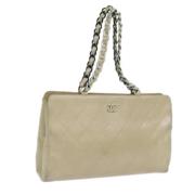 Chanel Vintage Pre-owned Laeder chanel-vskor Beige, Dam