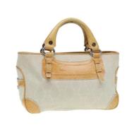 Celine Vintage Pre-owned Canvas handvskor Beige, Dam