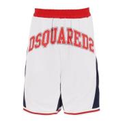 Dsquared2 Färgblock sweatshorts med logotyp Multicolor, Herr