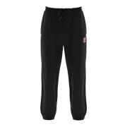 Hugo Boss Logo Joggers i Borstad Bomullsjersey Black, Herr