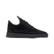 Filling Pieces Låg Topp Mocka All Black Sneakers Black, Herr