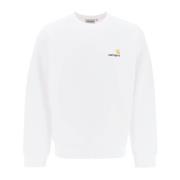 Carhartt Wip Klassisk Crewneck Sweatshirt med Broderad Logotyp White, ...