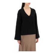 By Malene Birger V-ringad Ull Mohair Tröja Black, Dam