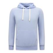 Enos Hoodie Herr - Enfärgad Basic Hoodie Blue, Herr