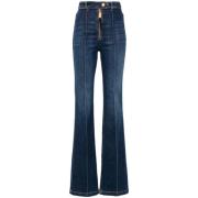 Elisabetta Franchi Blå Bootcut Denim Jeans Blue, Dam