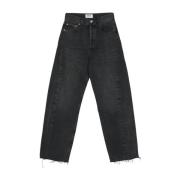 Agolde Svarta Tvättade Denim Jeans Black, Dam