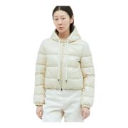 Moncler Quiltad Nylon Dunjacka med Huva Beige, Dam