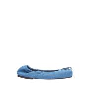 Jacquemus Denim Square Toe Ballerina Flats Blue, Dam