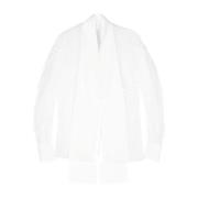 Genny Silke Organza V-ringad Skjorta White, Dam