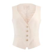 Guess Offwhite Fatima Vest Beige, Dam