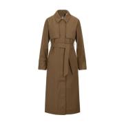 K-Way Tech Wool Blend Trench Coat Brown, Dam